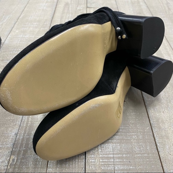 Rag & Bone Dalia II suede ankle booties fringe tie straps black 8.5 - Picture 4 of 6